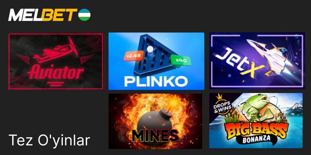 Melbet-da tezkor o'yinlar sharhi